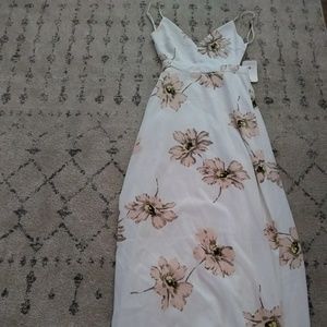 White floral maxi dress